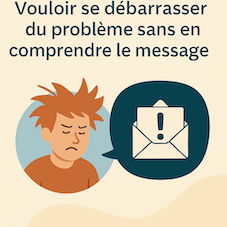 Erreur n°5 : vouloir se débarrasser du problème sans en comprendre le message
