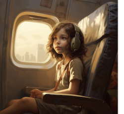 Fillette apaisée dans un avion après une séance d'EFT